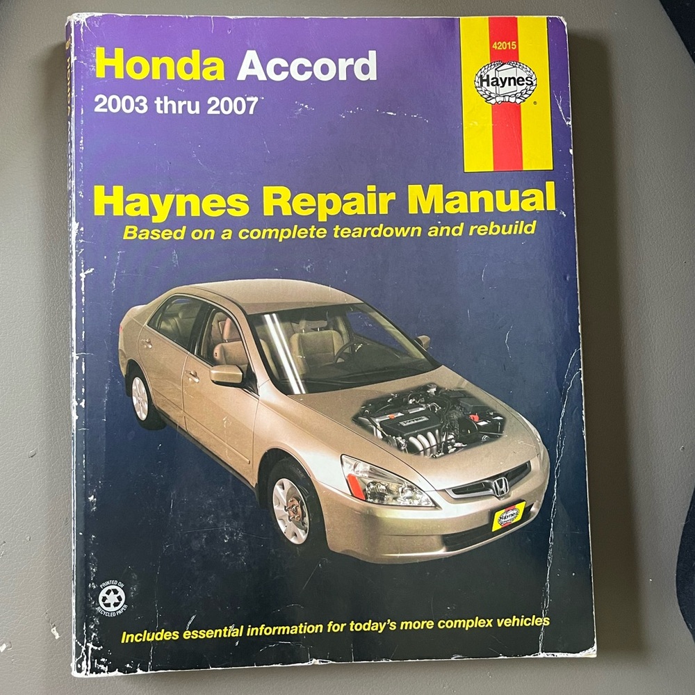 Haynes Repair Manual Honda Accord 2003-2007